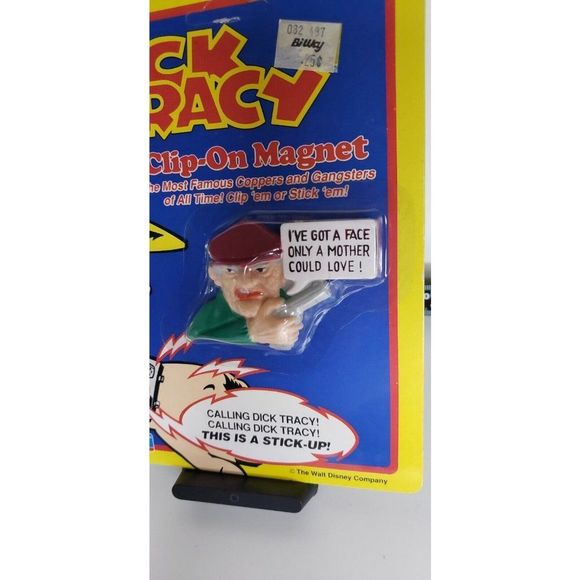 Vintage 1990 Dick Tracy STEVE THE TRAMP Disney Clip On Magnet On Card New - Picture 2 of 5